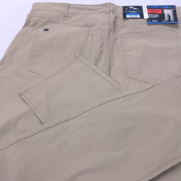 DENALI Black Technical Stretch Pants -Side Zipper Media Pocket  NWT 38/30